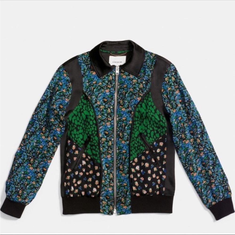 Coach 1941 Silk Floral Bomber Jacket